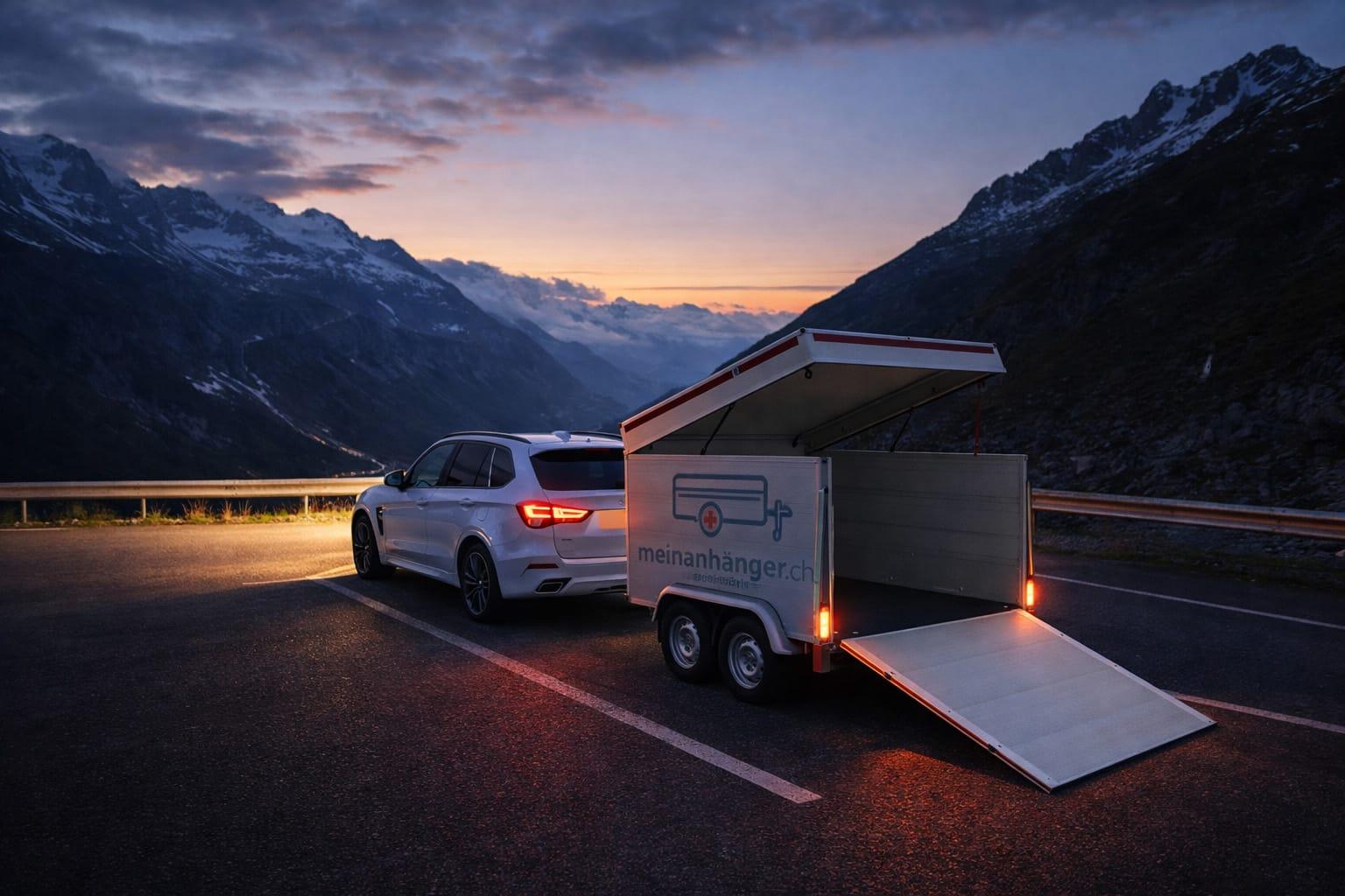 Anhänger bereit zur Abholung am Aussenstandort